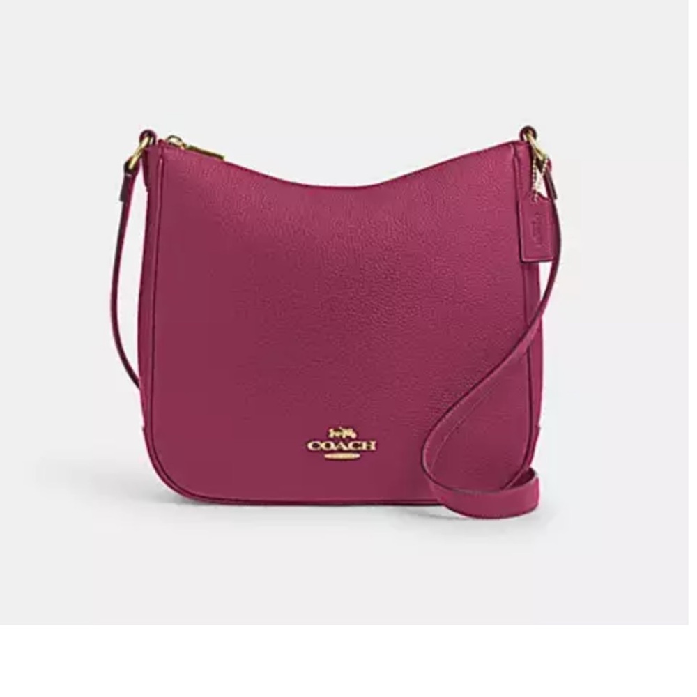🩷Coach NWT Wine Color Leather Shoulder Bag with crossbody straps & Gold hardware - Picture 1 of 6